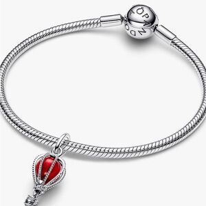 Pandora Silver hot air balloon with Red Charm